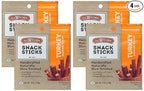 Old Wisconsin Turkey Sausage Snack Sticks, Naturally Smoked, Ready to Eat, High Protein, Low Carb, Keto, Gluten Free, 6 Ounce Resealable Package (Pack of 4)