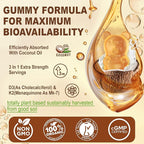 Vitamin D3 5000iu & K2( as MK7 ) 200mcg Gummies + 600mg Calcium, with Coconut Oil for High Absorption, Maximum Strength Vitamin D3 K2 Supplement - Support for Bones Muscle Teeth Immune, Vegan 60 Count