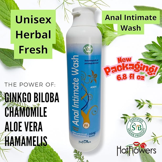 HOT FLOWERS Herbal Fresh Unisex Anal Intimate Wash for Personal Care, pH Balanced for Essentials Body Health, Daily Use, Dry Skin, Proctologist Tested (1)