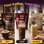 Click Coffee Protein Powder | Double Shot Espresso | 16g Protein | 23 Essential Vitamins | Low Calorie Meal Replacement | 150mg Caffeine | Gluten Free | No Artificial Flavors or Colors | Vanilla
