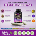 Liver Cleanse Detox & Repair - Milk Thistle | Dandelion | Artichoke | TUDCA | Glutathione & NAC - Effective Liver Health Supplement | 80% Silymarin - Laboratory Tested, Vegan - Made in USA 60 Capsules