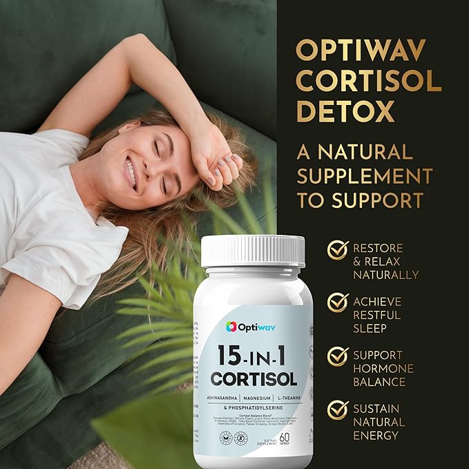 Cortisol Detox Supplement for Women Men - Control & Lowering High Cortisol Level - Balance Calm Stress Relief Cleanse Adrenal Health Support - Magnesium Ashwagandha Cortisol Blocker Reducer