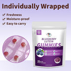 Hudetex Blueberry Lutein Eye Vitamins Gummies with 180 Count - 3 Month Supply, Vegan Eye Health Supplement for Kids and Adult, Lutein Gummies for Vision Clarity and Blue Light Support