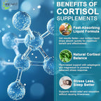 Cortisol Supplements for Women,19-in-1 Cortisol Supplement Liquid Drops w/Magnesium,L-Theanine,Ashwagandha,Omega-3, High Absorption Hormone Balanced for Women Drops - Sleep Focus Mood, Non-GMO