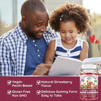 Iron Supplement Gummies for Kids - with Calcium, Zinc, Kids Multivitamin with Iron Gummies - Immune Support, Blood Builder & Energy Support for Iron Deficiency, Anemia, Vegan - 60 Count