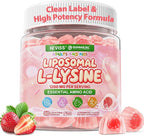Liposomal L-Lysine Gummies 1200mg | High Absorption Immune & Skin Support | Vegan Amino Acid Supplement for Adults & Kids | Lips & Oral, Bone & Collagen Health | Non-GMO, Sugar-Free, 60 Gummies
