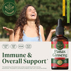 HERBAMAMA Panax Ginseng Root Tincture - Immune & Overall Support with Korean Red Ginseng Supplement - Vegan, Non-GMO, Alcohol & Sugar-Free Herbal Drops, 56-Day Supply