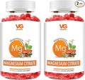 VITA GLOBE Magnesium Citrate Gummies 70mg, Relaxation, Muscle Recovery & Sleep Support, Magnesium Supplement, High Absorption, Vegan, Non-GMO, Bone & Energy, 2 Pack, 120 Count