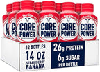 Core Power Protein Shake, Strawberry Banana, 26g Bottle, 14oz, 12 Pack