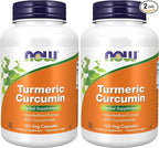 NOW Foods Supplements, Turmeric Curcumin, Derived from Turmeric Root Extract, Herbal Supplement, 120 Veg Capsules, (Pack of 2)