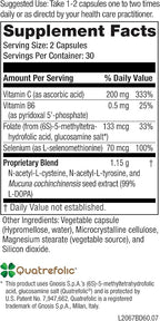 NeuroScience Balance D - Mood Support Supplement for Energy, Focus & Brain Health - Vitamin B6, Folate & More - Aid Dopamine Synthesis for Healthy Craving Control & Cognition (60 Capsules)