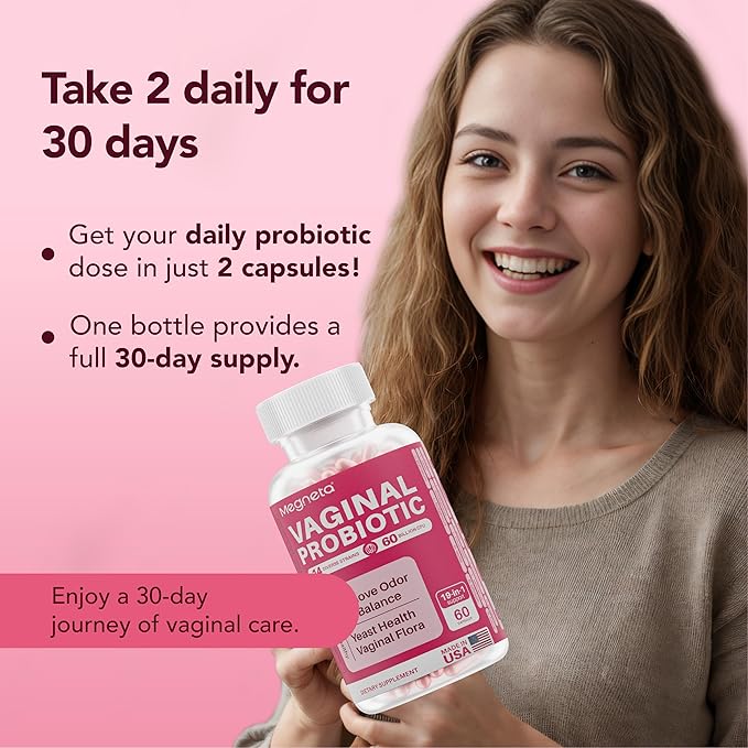 Vaginal Probiotics with Prebiotics Cranberry, 60 Billion CFU 14 Strains Probiotics for Women with Prebiotic & D-Mannose, Womens Probiotic for Vaginal Flora, Odor Control, pH Balance - 60 Capsules