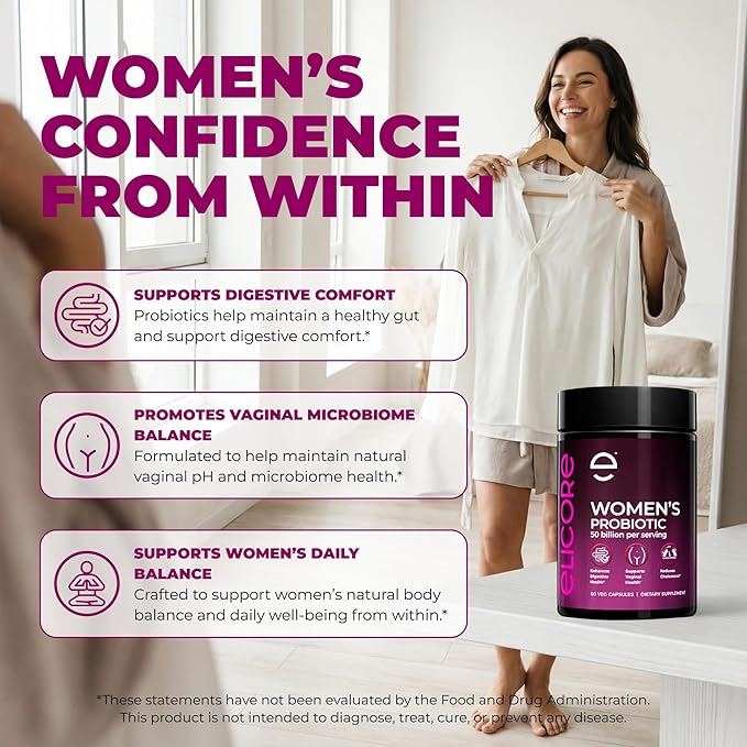 Premium Probiotics for Women 50 Billion CFU - 50B Lactobacillus Bi-Pass Technology - Vaginal & Digestive Probiotics - Non-GMO, Gluten-Free with MAKTREK Tech - 60 Veg Caps (60 Caps (Pack of 1))