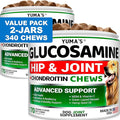 YUMA'S (2 Pack) Glucosamine for Dogs - Hip and Joint Supplement for Dogs - Glucosamine Chondroitin Chews - Joint Pain Relief Supplement with MSM - Advanced Health - Mobility Support - Made in USA