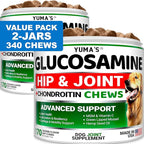 YUMA'S (2 Pack) Glucosamine for Dogs - Hip and Joint Supplement for Dogs - Glucosamine Chondroitin Chews - Joint Pain Relief Supplement with MSM - Advanced Health - Mobility Support - Made in USA