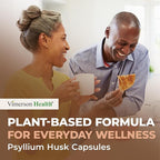 Fiber Supplement with 1080mg Psyllium Husk Powder, Slippery Elm for Women & Men, Ginger Root – High Fiber Pills for Regularity, Digestive & Gut Health – Gentle on Stomach 60 Psyllium Husk Capsules