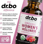 Hormone Balance for Women & PMS Relief - Women's Wellness Organic Hormonal Balance Supplements Liquid Drops & Menstrual Cramp Period Support - Raspberry Leaf, Chasteberry, Black Cohosh Supplement 1 Oz