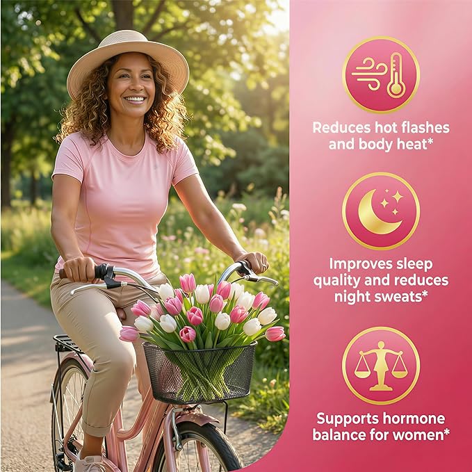 Menopause Gummies Supplement for Women w/ Red Clover, Black Cohosh for Hot Flashes, Menopause Support Vitamins + Ashwagandha Probiotics, Over 50 Hormone Support Balance Gummies Sugar Free, Vegan 60ct