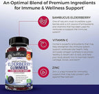 BioSchwartz Elderberry Gummies with Zinc and Vitamin C - Natural Immune Support for Adults & Kids - Black Sambucus Elderberries - Third-Party Tested, Non-GMO, Vegan Multimineral Supplement, 60 Count