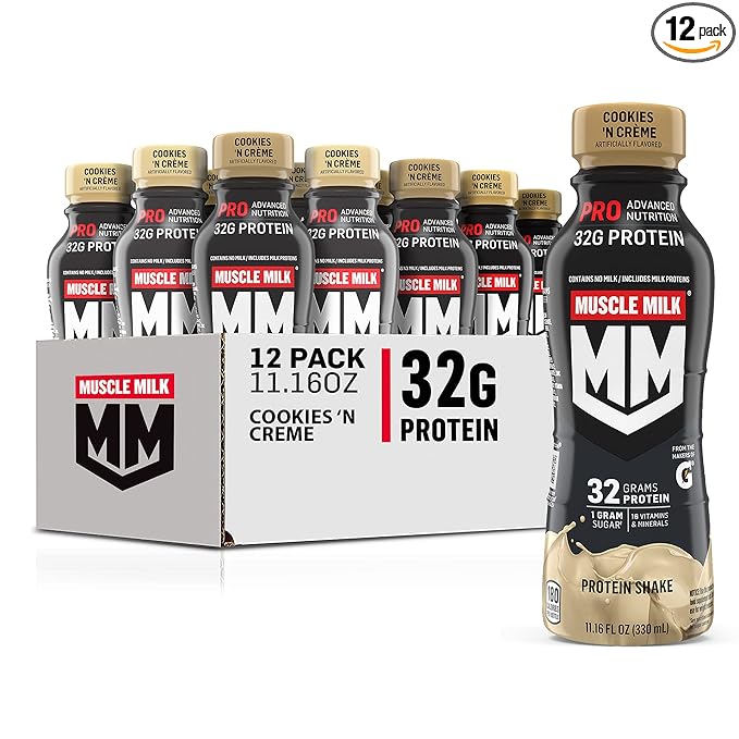 Muscle Milk Pro Series Shake, Cookies 'n Creme, 11.16 Fl Oz Bottles (Pack of 12)