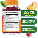Lifeable Lions Mane Gummies for Adults | Great Tasting Lions Mane Mushroom Extract | Vegan, Kosher, Non-GMO Mushroom Gummies | Brain Support Supplement | 60 Count