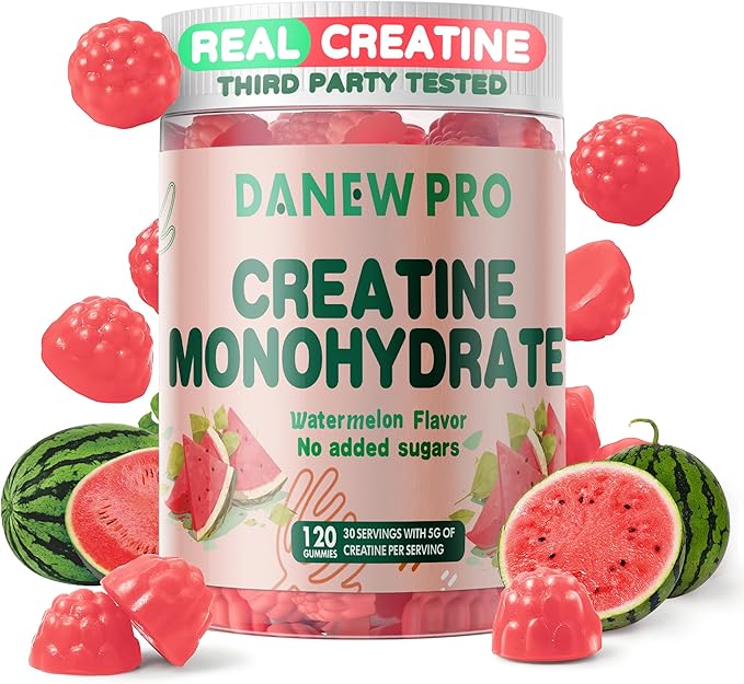 NSF Certified Creatine Gummy 5g - Creatine Monohydrate Gummies for Men & Women, Creatine Monohydrate for Muscle Strength, Muscle Builder, Energy Boost, Pre-Workout Supplement(120 Count)-Watermelon