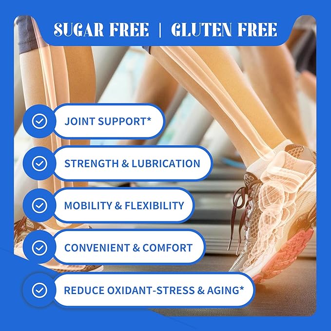 Glucosamine Chondroitin Gummies with MSM & Elderberry Extra Strength - Joint Support, Antioxidant Immune Support Supplement for Adults, Men & Women.120 Blueberry Gummies