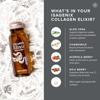 Isagenix Collagen Elixir - Drink with Marine Collagen Peptides - Support a Youthful Appearance with Vitamin C, Zinc & Biotin - 10 Bottles (1 Box)