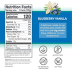 Designer Wellness Protein Smoothie, Real Fruit, 12g Protein, Low Carb, Zero Added Sugar, Gluten-Free, Non-GMO, No Artificial Colors or Flavors, Blueberry Vanilla, 12 Count