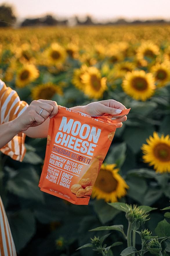 Moon Cheese Cheddar Believe It, 2 Ounce, 3-Pack, Crunchy, Protein-Rich Cheese Snack, Keto Friendly, 100% Real Cheese