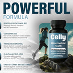 Celly Mitochondrial Health | Longevity Supplement for Cellular Nutrition and Healthy Aging | Promotes Mitochondria ATP Energy with CoQ10, Resveratrol & Green Coffee | Made in USA & 3rd Party Tested