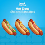 BioSwiss Bandages, Hot Dog Shaped Self Adhesive Bandage Set, Latex Free, Sterile Wound Care, 24 Count
