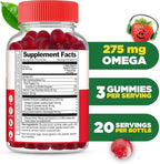 Lifeable Omega 3 for Kids Gummies | with Vegan DHA Supplement | Kids Omega 3 Fish Oil Alternative from Plant Based Flaxseed Oil | Great Tasting Supplement | 60 Gummies