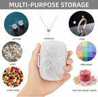 Medicine Organizer 8 Compartments Portable Travel Pill Organizer Crystal Small Pill Box Weekly Pill Container Daily Pill Holder Case for Vitamins,Cod Liver Oil, Supplement(Silver)