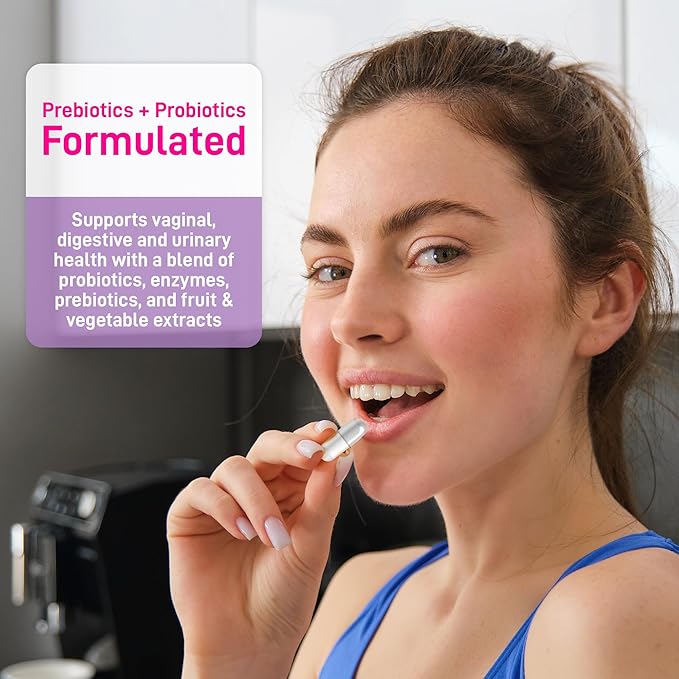 Probiotics for Women with Prebiotic Cranberry d Mannose Digestive Enzymes & Hibiscus 34 Strains 100 Billion CFU Feminine Care Supplement for Vaginal Gut Urinary Health and pH Balance Support