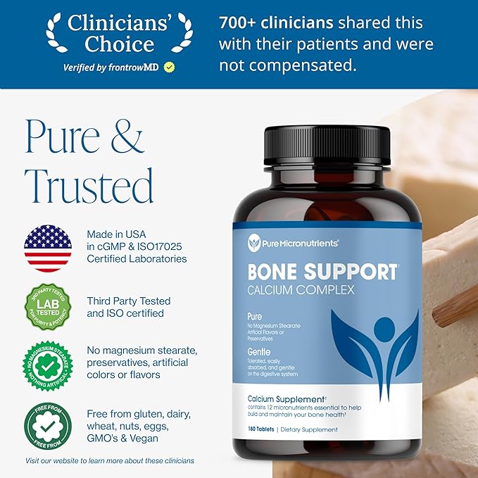 Calcium Supplement for Women & Men - Calcium Citrate & Hydroxyapatite + Vitamin D3 K2 Magnesium Zinc & More for Complete Bone Health, 180 Tablets