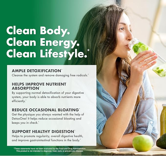 NutraOne DetoxOne 30 Day Extra Strength Detox Cleanse Supports Healthy Digestive Function And Weight Loss| Promotes Detoxification, Increases Energy & Improves Nutrient Absorption*