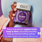 OLLY Restful Sleep Gummy Supplement with Melatonin & L-Theanine Chamomile, Blackberry Zen, 50 Gummies (25 Day Supply) Supports a Healthy Sleep Cycle* (Packaging May Vary)