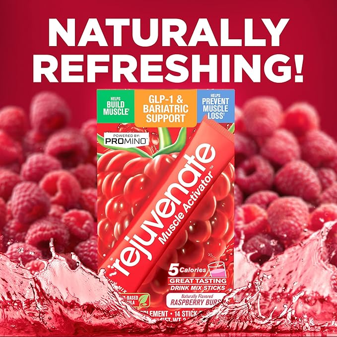 Rejuvenate, Perfect Amino Acid Blend, 1 Stick = 20g Whey Protein, 5 Calories, Vegan Friendly EAA + BCAA for Muscle Growth, Strength & Energy, GLP-1 & Bariatric Support, No Bloat, No Sugar