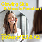 Sunshine Vitamin D3 with Vitamin K2, D3 2000 IU with K2 100 mcg for Healthy Muscle Function, Bone Health and Immune Support, Vitamin D3 K2, 60 Tablets
