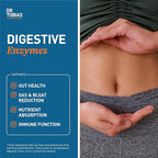 Dr. Tobias Digestive Enzymes Digestion Supplement with 18 Enzymes for Digestion and Gut Health | Includes Amylase Bromelain Lipase Lactase Protease Papain & More (30 Capsules 15 Servings)