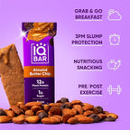 IQBAR Clean Plant Protein Bars - Almond Butter Chip - 36 Count - Keto, Vegan, High Fiber, Gluten and Dairy Free, Low Sugar Snack - Brain and Body Nutrients for Focus, Energy, Meal Replacement