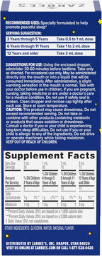Zarbee's Kids Melatonin Sleep Supplement Liquid, 1mg Melatonin, Drug-Free & Effective, Easy to Take Natural Berry Flavor for Kids Ages 3 and Up, 1 Fl Oz Bottle