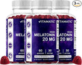 Vitamatic Melatonin 20 mg Gummies for Adults, 30 Servings - 60 Vegetarian Gummies - Non-Habit Forming Supplement