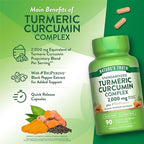 Nature's Truth Turmeric Curcumin Capsules | 90 Count | with 95% Standardized Curcuminoids and Bioperine | Non-GMO and Gluten Free Supplement