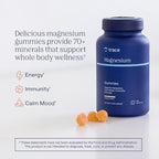 Trace Minerals Magnesium Gummies - Supports a Calm Mindset - Magnesium Chewables for Kids & Adults - Bone, Digestion, Heart Health & Immune Support - Peach Flavor - 120 Count (120 Servings)