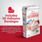 BioSwiss Bandages, Cupcake Shaped Self Adhesive Bandage Set, Latex Free, Sterile Wound Care, 50 Count