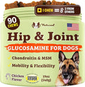 Natural Dog Company Hip & Joint Supplement Chew for Dogs – Supports Mobility, Flexibility & Comfort, Glucosamine, Chondroitin, MSM & Turmeric, Chicken Flavor, 90 Count