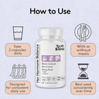 Youth & Tonic Her Hormone Balance – Menopause Supplement for Women, Perimenopause Support, Non-Hormonal Herbal Formula with Black Cohosh for Hot Flashes & Night Sweats, 60 Capsules