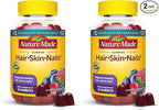 Nature Made Hair Skin and Nails with Biotin 2500 mcg, Dietary Supplement for Healthy Hair, Skin & Nails Support, 90 Gummies, 45 Day Supply (Pack of 2)